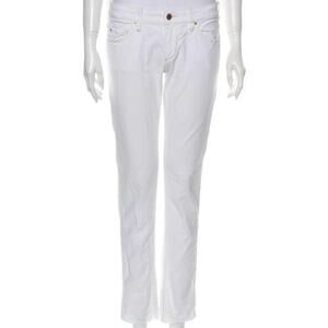 Isabel Marant Étoile Womens White Cotton Flat Front Straight Leg Jeans Size 38